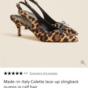 J. Crew Leopard Calf-Hair Lace-Up Slingback Pumps